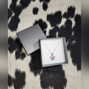Sterling Silver 925 CZ Heart Necklace